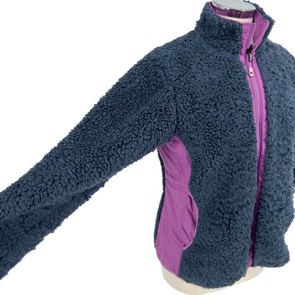 Mountain Hardwear Reversible Sherpa Fleece Womens Jacket Purple Blue Size Medium - Picture 15 of 16